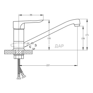 Смеситель для кухни Potato P49201-35 на гайке