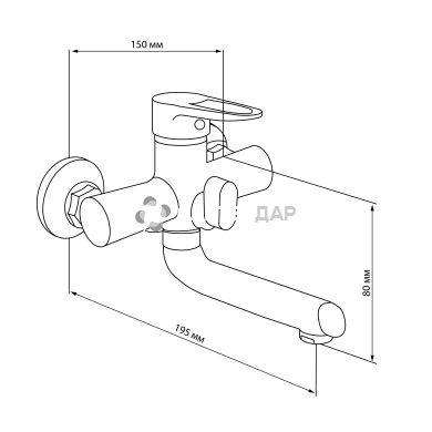 Смеситель для ванной GF Italy 02-005BN-35 New NKS