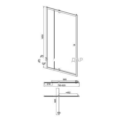 Душовы дверы в нішу Q-tap Pisces WHI208-9.CP5