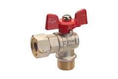 Кран шаровой угловой с накидной гайкой Brass 15 мм 1/2" НВ PN40