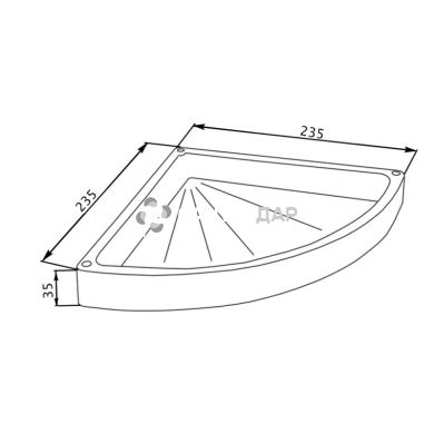 Полка Potato P331-1 угловая 240х240х45 мм пластик