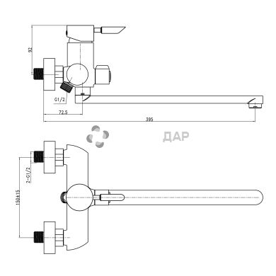 Смеситель для ванной Q-Tap Elit СRM 005 NEW