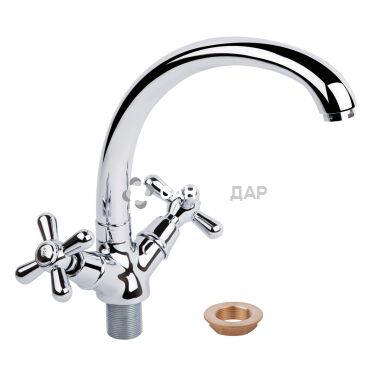 Смеситель кухонный буксовый на гайке Q-Tap Dominox CRM 273F резина