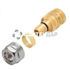 Соединитель свинчиваемый KAN Push 18x2.5 мм 1/2 НР латунь для труб PE-Xc/Al/PE-HD Platinum