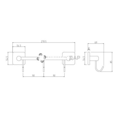 Тримач рушників Cosh 81-610-3 3 гачка