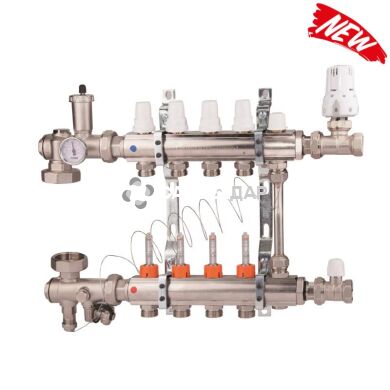 Коллекторный узел под евроконус с байпасом и расходомерами Icma 1"x3 выхода №A2K013