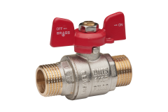 Кран кульковий Brass 15 мм 1/2" ЗЗ PN40 метелик