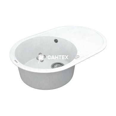 Мойка кварцевая Vankor Sity SMO 02.78 White stone + сифон