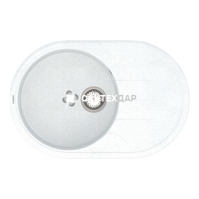 Мойка кварцевая Vankor Sity SMO 02.78 White stone + сифон