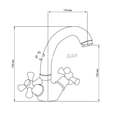 Смеситель для кухни буксовый GF Italy 21-272F CRM на гайке
