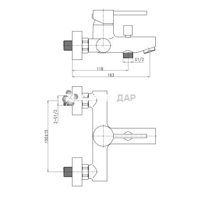 Смеситель для ванной Q-Tap Spring CRM 006