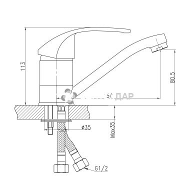 Смеситель кухонный Q-Tap Premiere CRM 002M