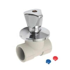 Вентиль запорный проходной ППР KAN 32 мм для закрытого монтажа с никелированным маховиком