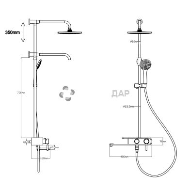 Душевая панель Q-Tap 1109 WHI