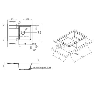 Мойка кухонная Qtap CS 7449 BEI