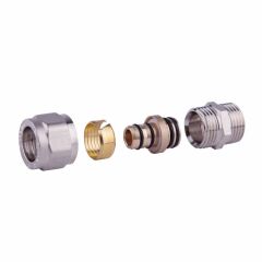 Муфта металлопластиковая обжимная SD Forte 20х1/2" НР