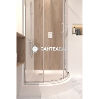 Набор Qtap душевая кабина Taurus CRM1099AC6 Clear + поддон Uniarc 309915