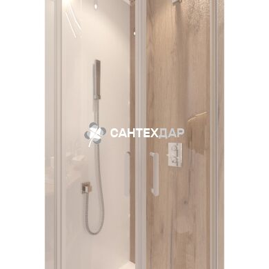 Набор Qtap душевая кабина Taurus CRM1099AC6 Clear + поддон Uniarc 309915