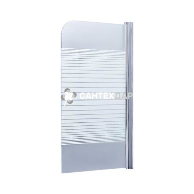 Шторка для ванни Lidz BRAMA SS80x150R.CRM.L скло Linie розпашна права