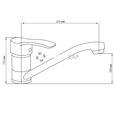Смеситель для кухни GF Italy 03-003-40 CRM на гайке