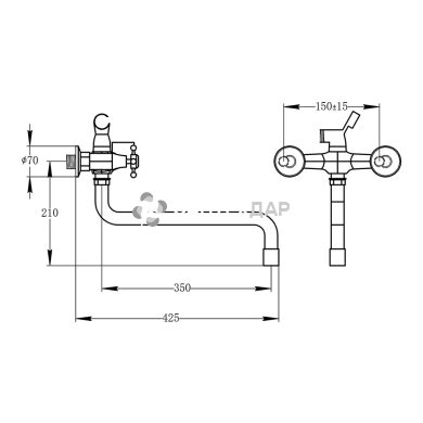 Смеситель для ванной буксовый Potato P2365