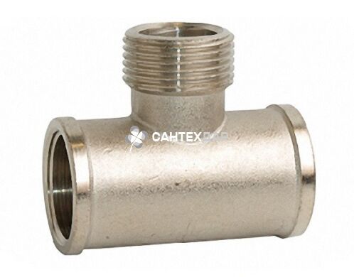 Тройник латунный Gross 3/4 ВНВ никель