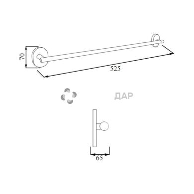 Держатель полотенец Potato P2901 65 см хром