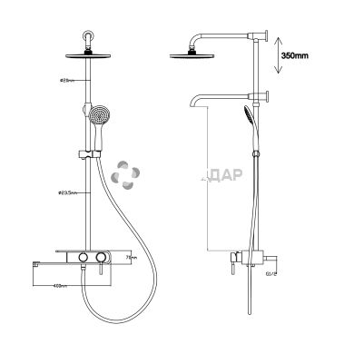 Душевая панель Q-Tap 1110 BLA
