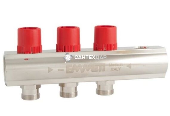 Коллектор подающей линии Emmeti со стопорными устройствами двойной регулировки 1х7 выходов