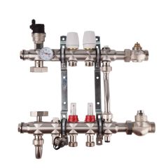 Коллекторный узел SD FORTE для теплого пола 001 1''х 3 выхода нержавейка