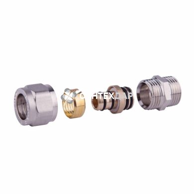 Муфта металлопластиковая обжимная SD Forte 20х3/4" НР