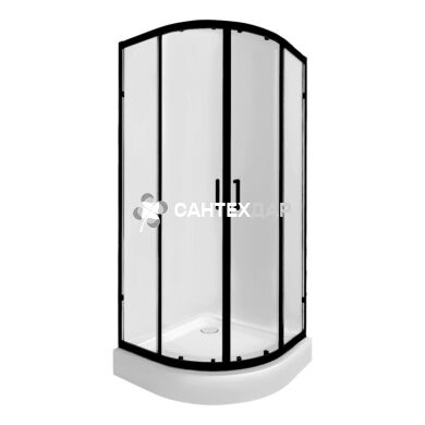 Набор Qtap душевая кабина Taurus BLA1099AC6 Clear + поддон Uniarc 309915