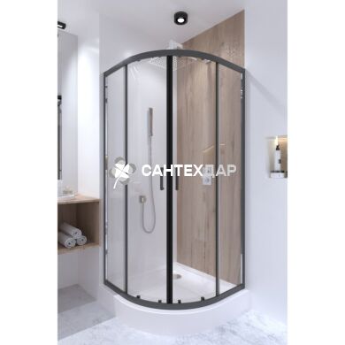 Набор Qtap душевая кабина Taurus BLA1099AC6 Clear + поддон Uniarc 309915
