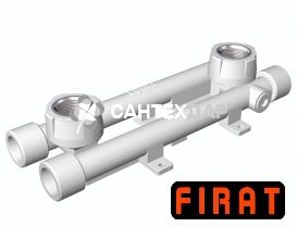 Планка для смесителя ППР Firat 20х1/2 двойная белая