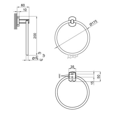 Полотенцедержатель Qtap Liberty BLM 1160