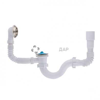 Сифон для ванны прямоточный Krono Plast В1050 с выпуском и переливом 70 мм выход 50 мм