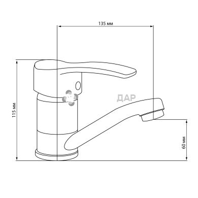 Смеситель для кухни GF Italy 03-003M-40 CRM на гайке