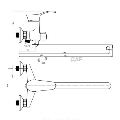 Смеситель для ванной Q-Tap Eris СRM 005 NEW