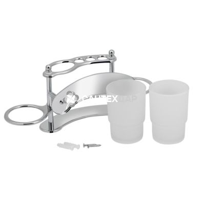 Стакан двойной Lidz (CRM)-114.08.11 с держателем зубных щеток