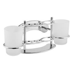 Склянка подвійна Lidz (CRM) -114.08.11 з тримачем зубних щіток