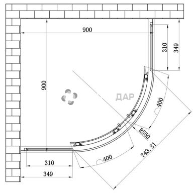 Душовий бокс Lidz MAJĄTEK 90x9.TR низький скло прозоре стінки білі
