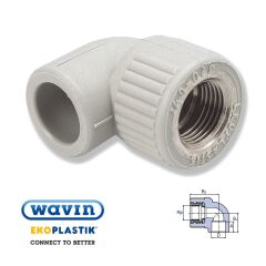 Колено ППР Wavin Ekoplastik 25*1/2 ВР