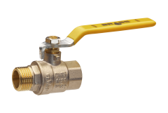 Кран кульковий Brass для газа 15 мм 1/2" ЗВ PN40 ручка