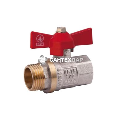 Кран шаровый Valve 3/4" НВ бабочка
