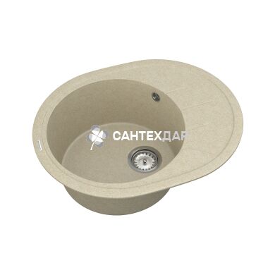 Мойка кварцевая Vankor Sity SMO 02.61 Beige + сифон