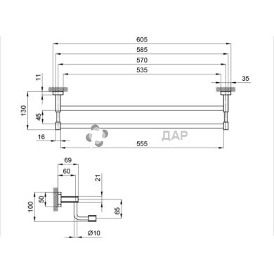 Полотенцедержатель Qtap Liberty BLM 1148