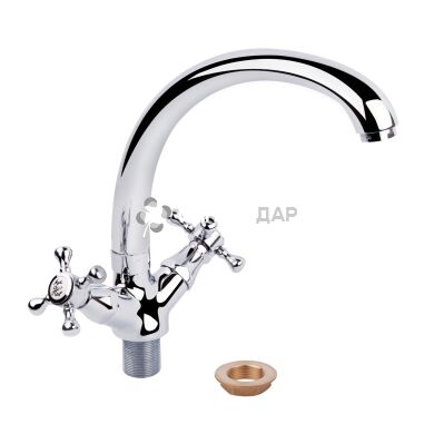 Смеситель кухонный буксовый на гайке Q-Tap Mayfair CRM 273F резина