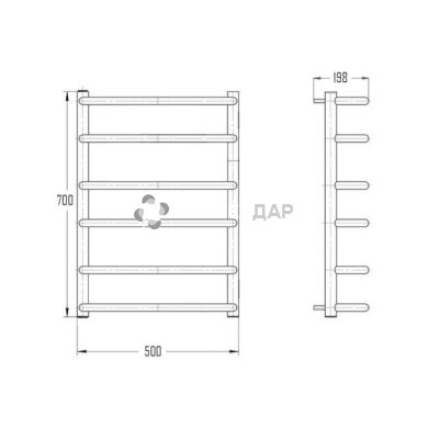 Рушникосушарка водяна Lidz Standard (CRM) D32/20х1/2" 500x700 P5