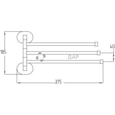 Держатель полотенец Potato P2913 тройной поворотный хром