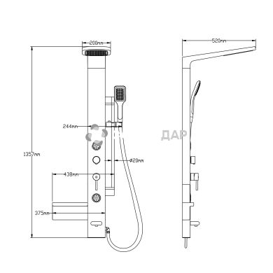 Душевая панель Q-Tap 1114 WHI